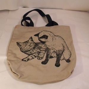 Woodchips Designers Canvas Bag with Cats